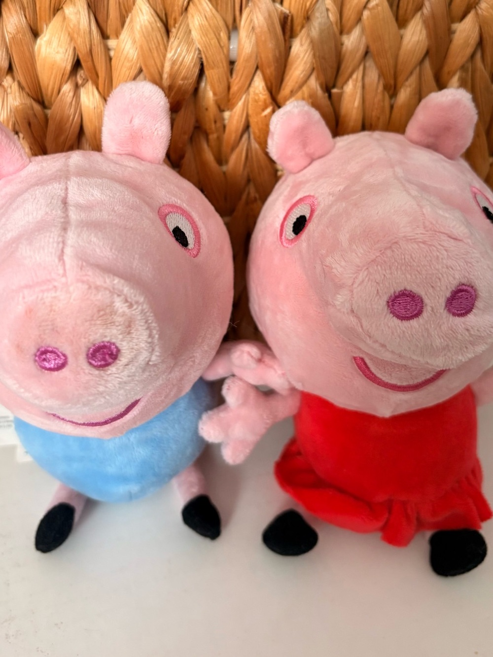 Peppa Pig Plush Duo - Pink Peppa and George in Red & Blue